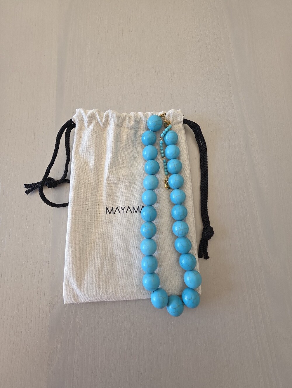 Mayamar Turquoise Round Bead Necklace (Model MM-01734) 16 Inc $120 - Picture 5 of 8